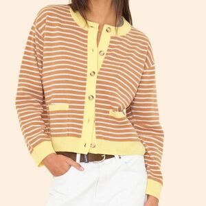 Xírena Camel Stripe Lillian Cardigan